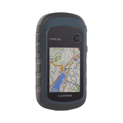 GPS portátil eTrex22x con mapa base precargado, almacena hasta 2000 puntos de interés, e incluye función de cálculo de áreas.