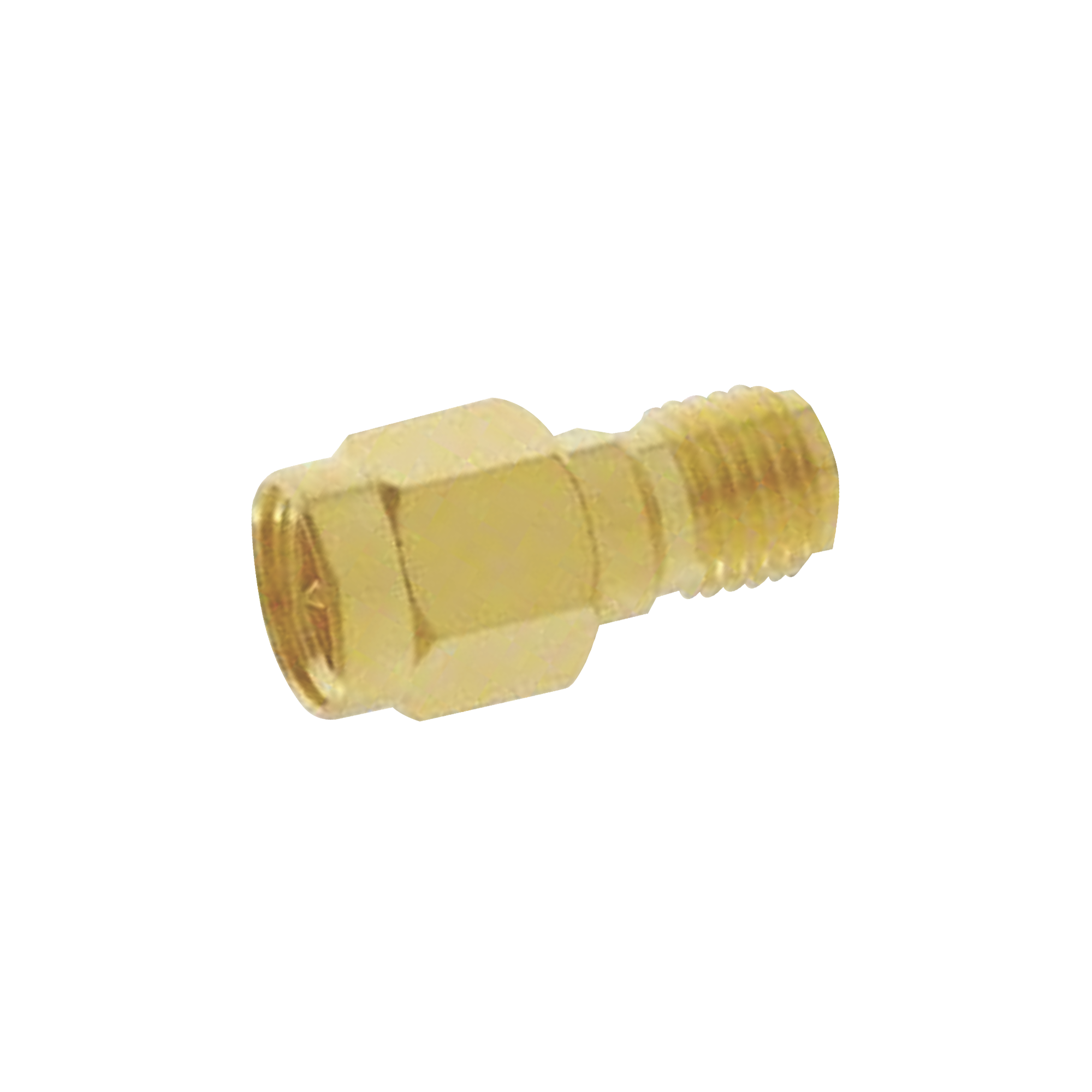 Adaptador en Línea, de Conector SMA Macho a SMA Hembra Inverso, Oro/ Oro/ Teflón.