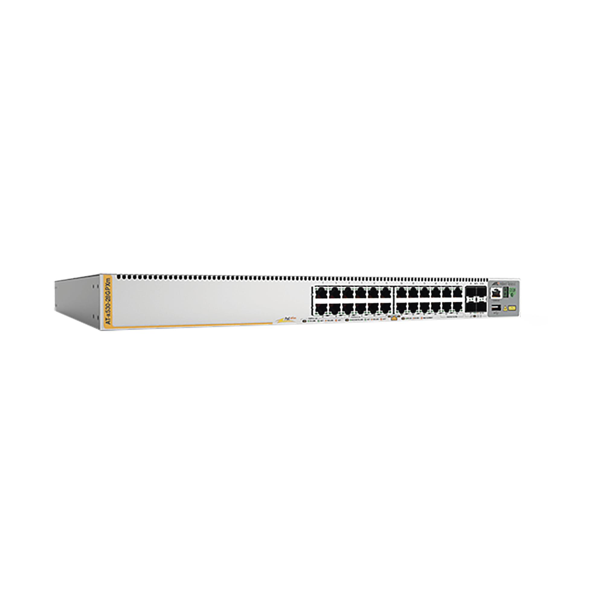 Switch PoE+ Stackeable Capa 3, 20 puertos 10/100/1000 Mbps + 4 x 100M/1G/2.5/5G-T + 4 puertos SFP+ 10 G, hasta 740 W, fuente redundante