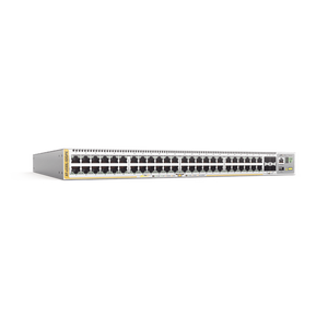 Switch PoE+ Stackeable Capa 3, 48 puertos 10/100/1000 Mbps + 4 puertos SFP+ 10 G, hasta 740 W, fuente redundante