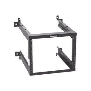 Rack PanZone® de Montaje en Pared, de 19in, Profundidad Ajustable, Rieles Numerados y Roscados #12-24, 9 UR, Color Negro