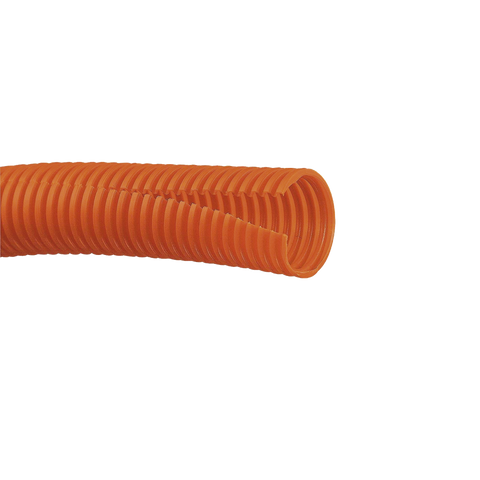 Tubo Corrugado Abierto para Protección de Cables, .50 (12.7 mm) de Diámetro, 30.5 m de Largo, Color Naranja