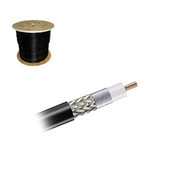 Cable coaxial de malla de cobre estañada, 50 Ohms, retardante de fuergo, Carrete de 305 metros