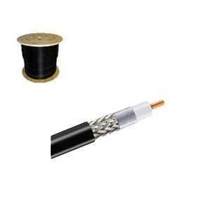 Cable coaxial 90% de blindaje, certificación RoHS, conductor de cobre revestido de aluminio, 50 Ohms, Carrete de 300 m