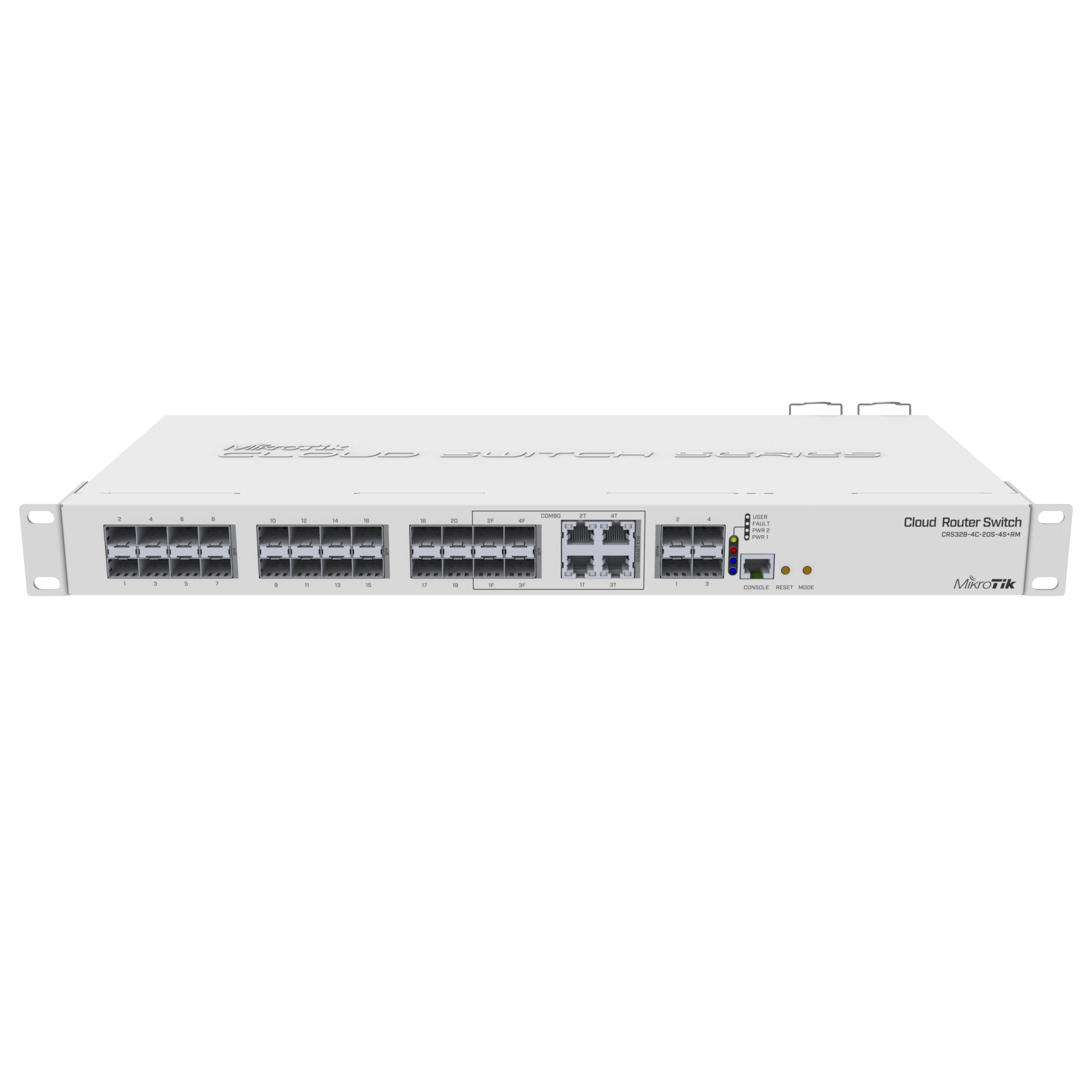 (CRS328-4C-20S-4S+RM) Cloud Router Switch Administrable L3, 4 puertos combo TP/SFP, 20 Puertos SFP, 4 Puertos SFP+