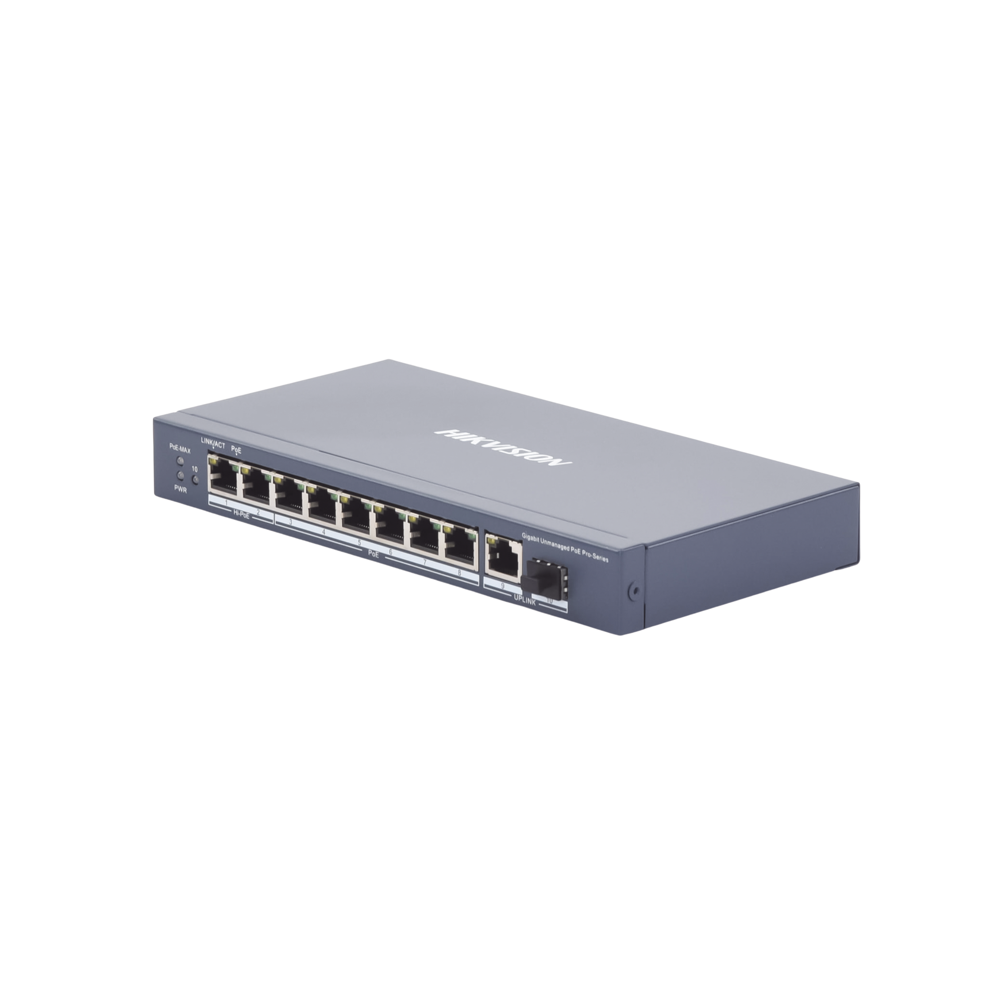 Switch PoE+ / No Administrable / 6 Puertos 10/100 Mbps PoE+ / 2 Puertos 10/100 PoE++(90 W) / 1 Puerto 10/100/1000 Uplink + 1 puerto SFP / PoE hasta 250 metros /  110 W