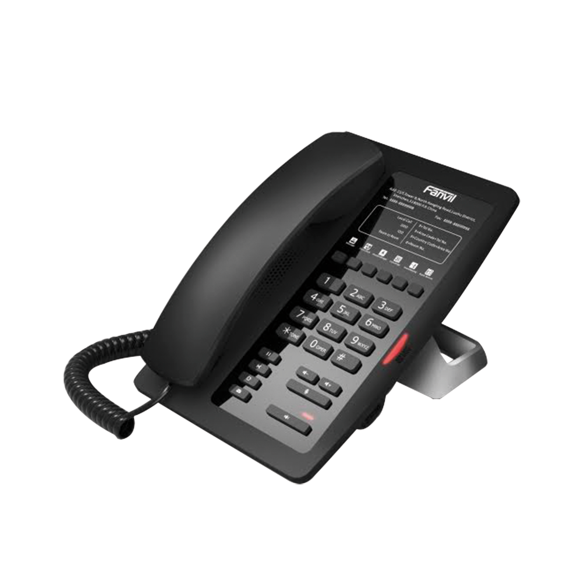 Teléfono IP para Hotelería, profesional con 6 teclas programables para servicio rápido (Hotline), plantilla personalizable con PoE