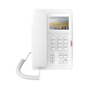 (H5 Color Blanco)Teléfono para Hotelería, profesional de gama alta con pantalla LCD de 3.5 pulgadas a color, 6 teclas programables para servicio rápido (Hotline) PoE