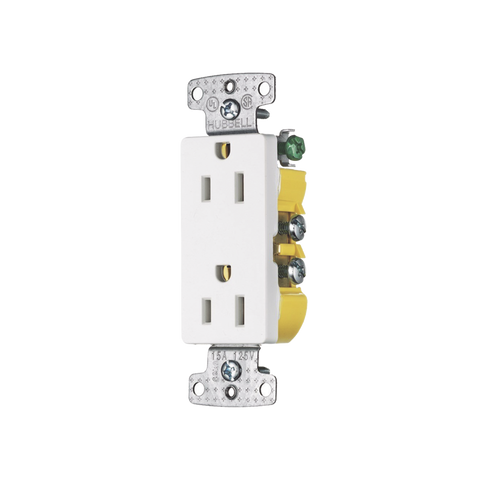 Contacto Duplex Decorador 15A 125V, 2 Polos, 3 Hilos, Color  Blanco (Nema5-15R).