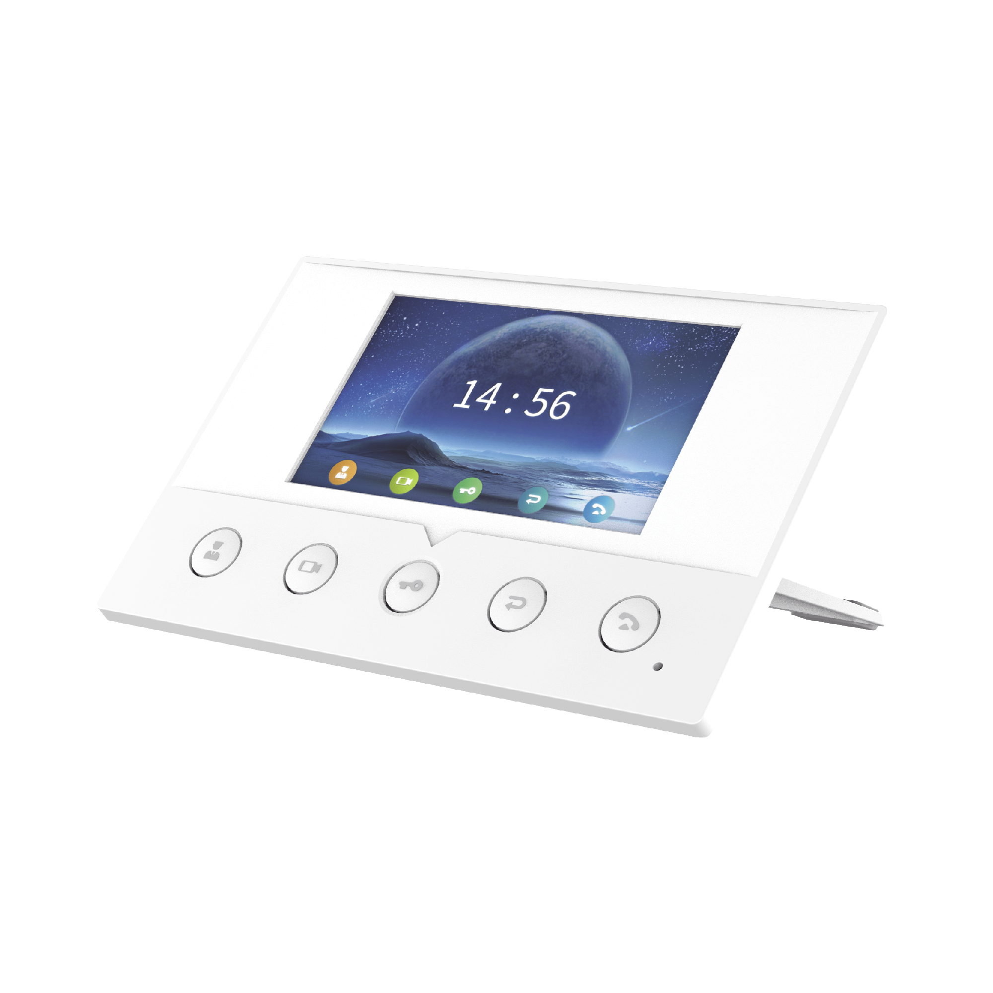 Monitor IP/SIP para interior, Wi-Fi, pantalla a color de 4.3", audio de 2 vías, PoE, 8 interfaces de entrada de alarma.