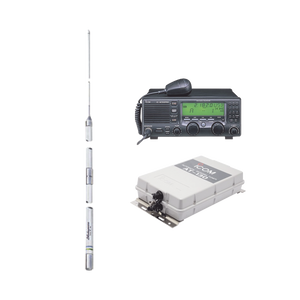 Kit de radio IC-M700pro con sintonizador de antena AT-130 y antena HF Shakespeare 393