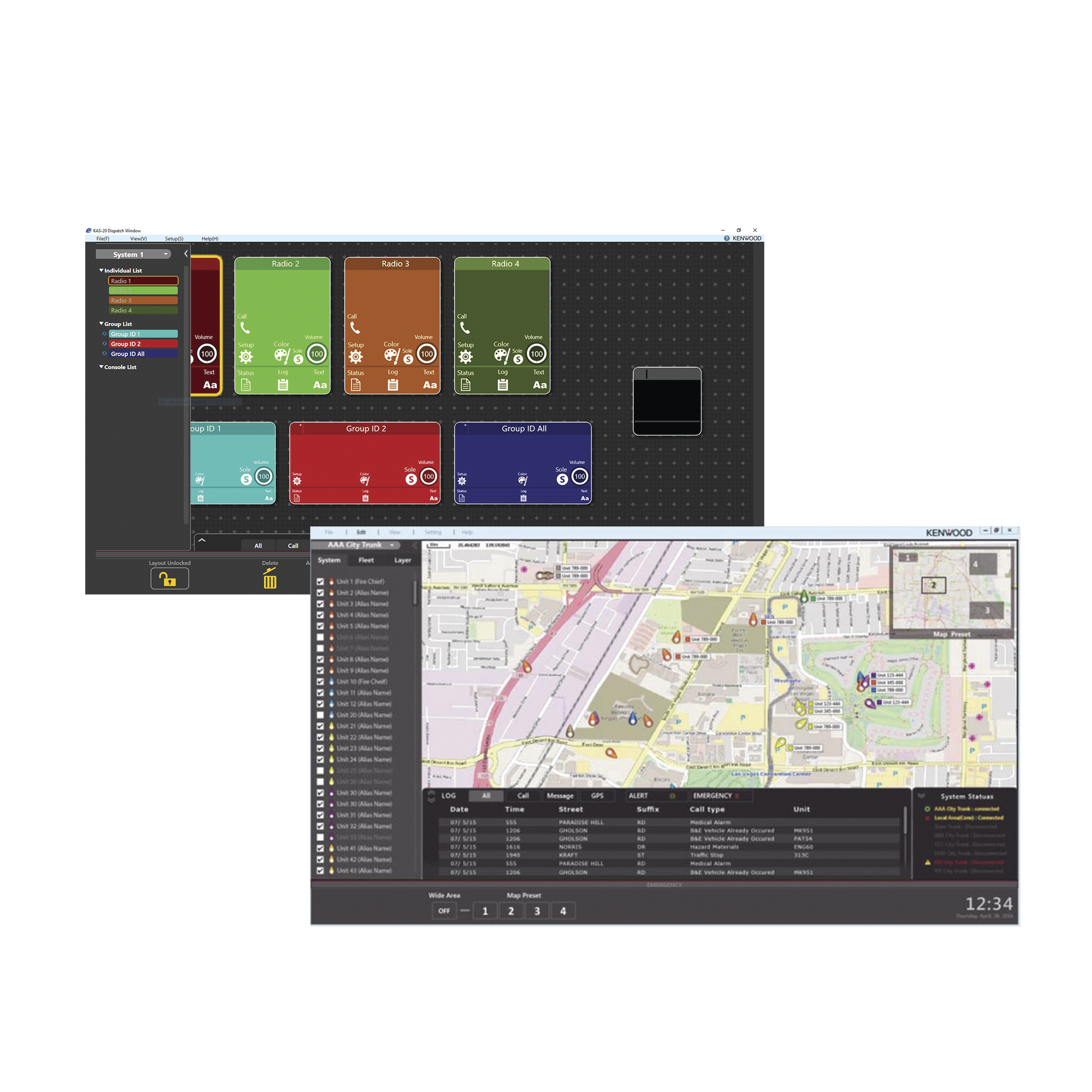 Kit incluye Software de Despacho, Localización GPS y Grabación de Llamadas para KENWOOD