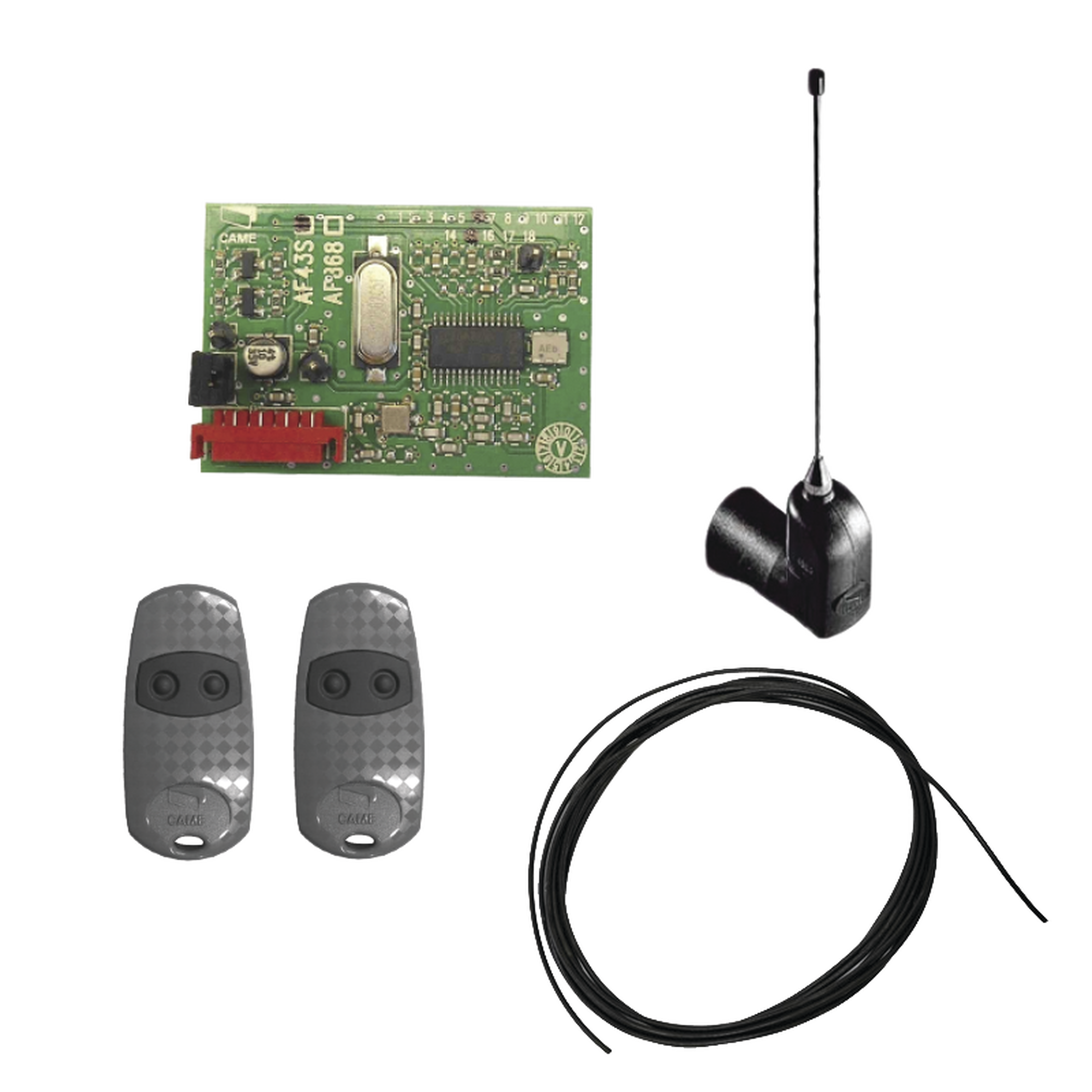 Kit Receptor inalámbrico con antena / Hasta 45M en linea de vista / INCLUYE dos controles  y 3 metros de cable RG58 para la antena