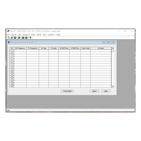 Software de programación para repetidores NXR-1700 NXR-1800