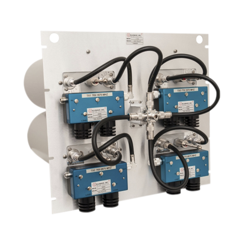 Combinador en Panel para Rack 19" 400-512 MHz, 3 Canales (8" Diam.) 250 kHz, 100/150 Watt, N Hembras.