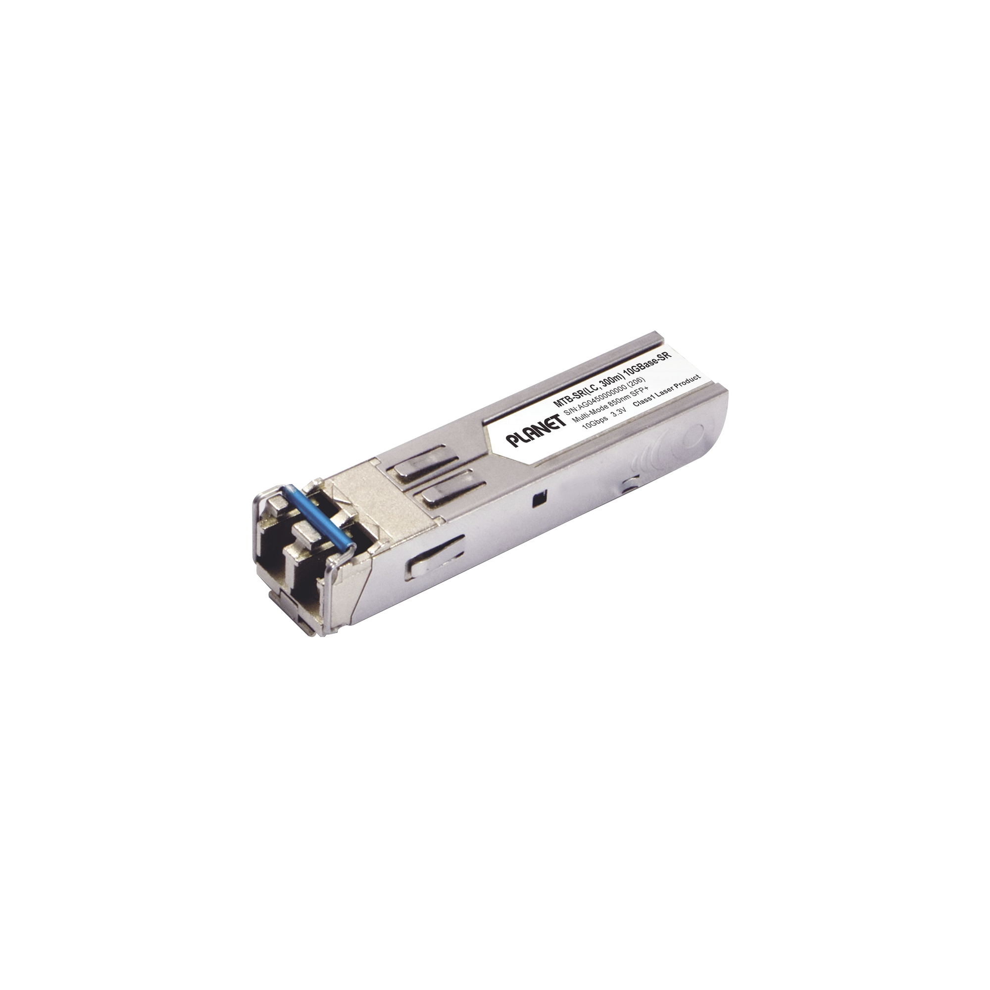 Transceptor Industrial, SFP de 10 G, Conector LC, Fibra Multimodo, Hasta 300 m, Soporta temperaturas de -40 a 85°C.