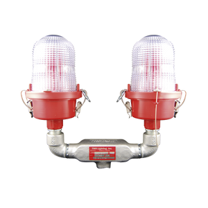 Lámpara de Obstrucción Roja Certificada/ Luz Fija Tipo L-810 Doble LED/ 120 - 240 Vca/ Luz Infraroja