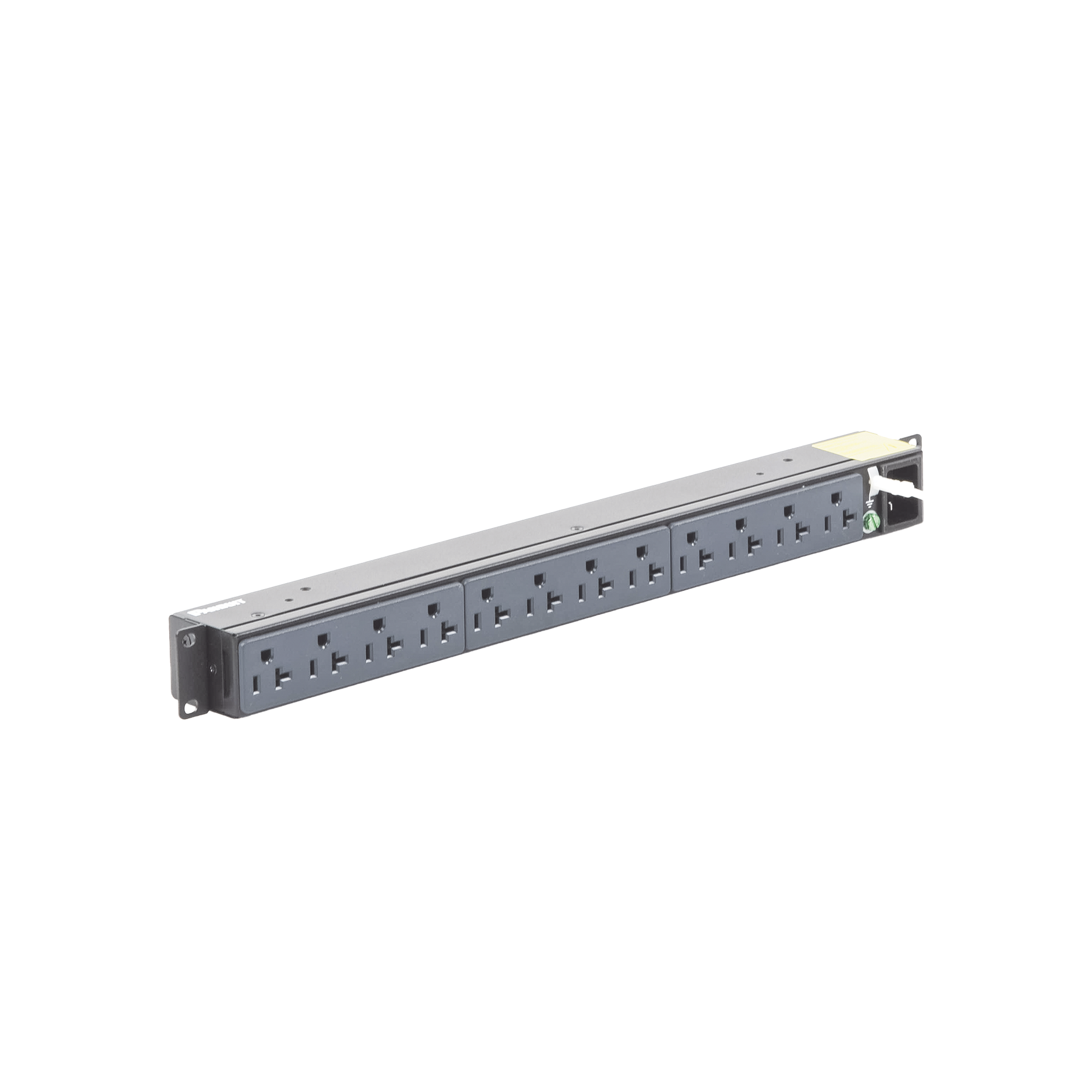 PDU Básico para Distribución de Energía, Enchufe de Entrada NEMA 5-15P, Con 12 Contactos NEMA 5-20R, Instalación Horizontal de 19in, 1UR, 15 Amp, 120 Vca