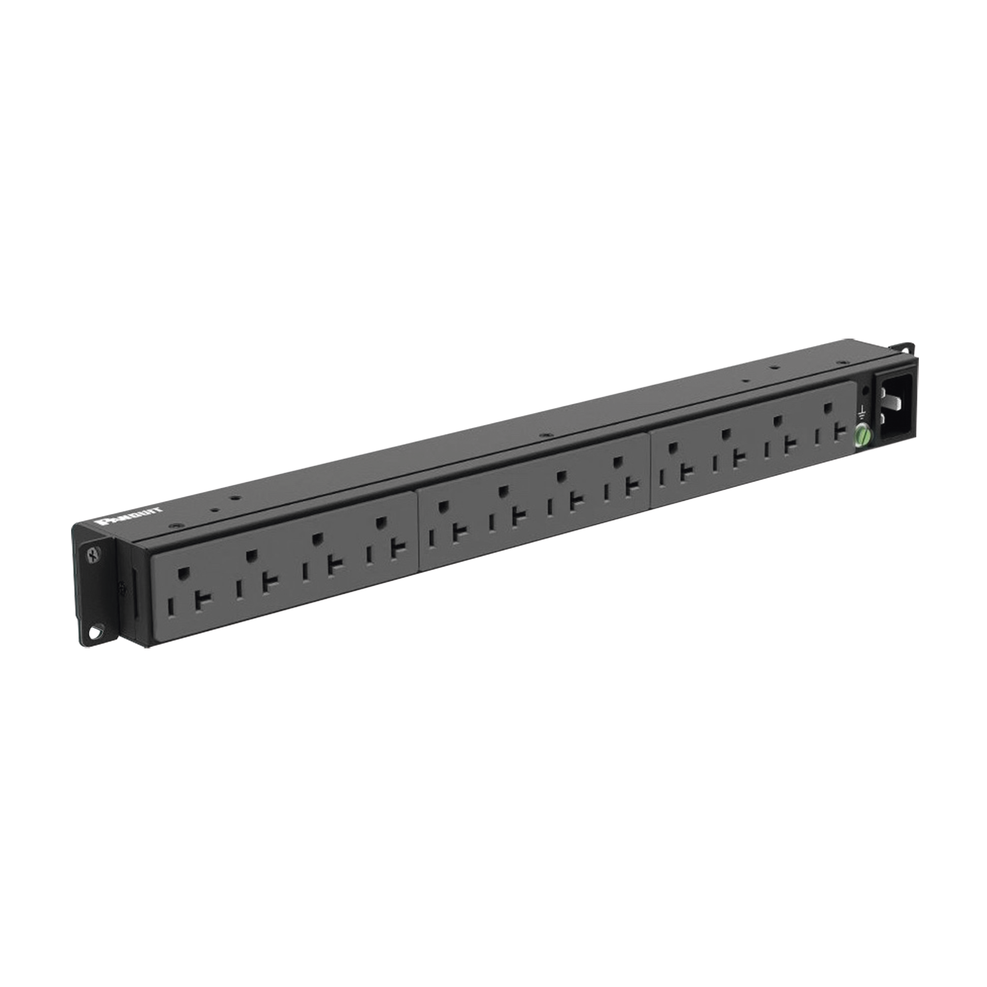 PDU Básico para Distribución de Energía, Enchufe de Entrada NEMA 5-20P, Con 12 Contactos NEMA 5-20R, Instalación Horizontal de 19in, 1UR, 20 Amp, 120 Vca