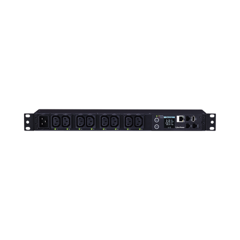 PDU Switchable y Monitoreable por Toma, para Distribución de Energía, Entrada 200-240 Vca NEMA L6-20P, Con 8 Salidas C13, Horizontal 19in, 2UR