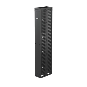 Organizador Vertical PatchRunner™, Doble (Frontal y Posterior), Para Rack Abierto de 45 Unidades, 10in de Ancho, Color Negro