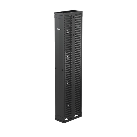 Organizador Vertical PatchRunner™, Doble (Frontal y Posterior), Para Rack Abierto de 45 Unidades, 10in de Ancho, Color Negro