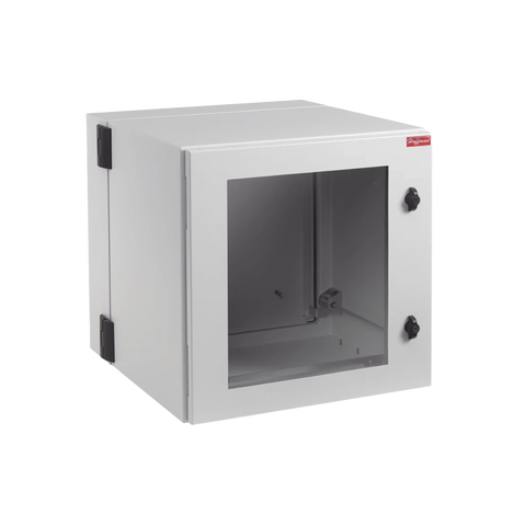 Gabinete Industrial ProTek de Puerta con Ventana, Protección NEMA Tipo 4/12/4X; IP55; IK10, Abatible, Fabricado en Acero, 12 UR, Color Gris Claro