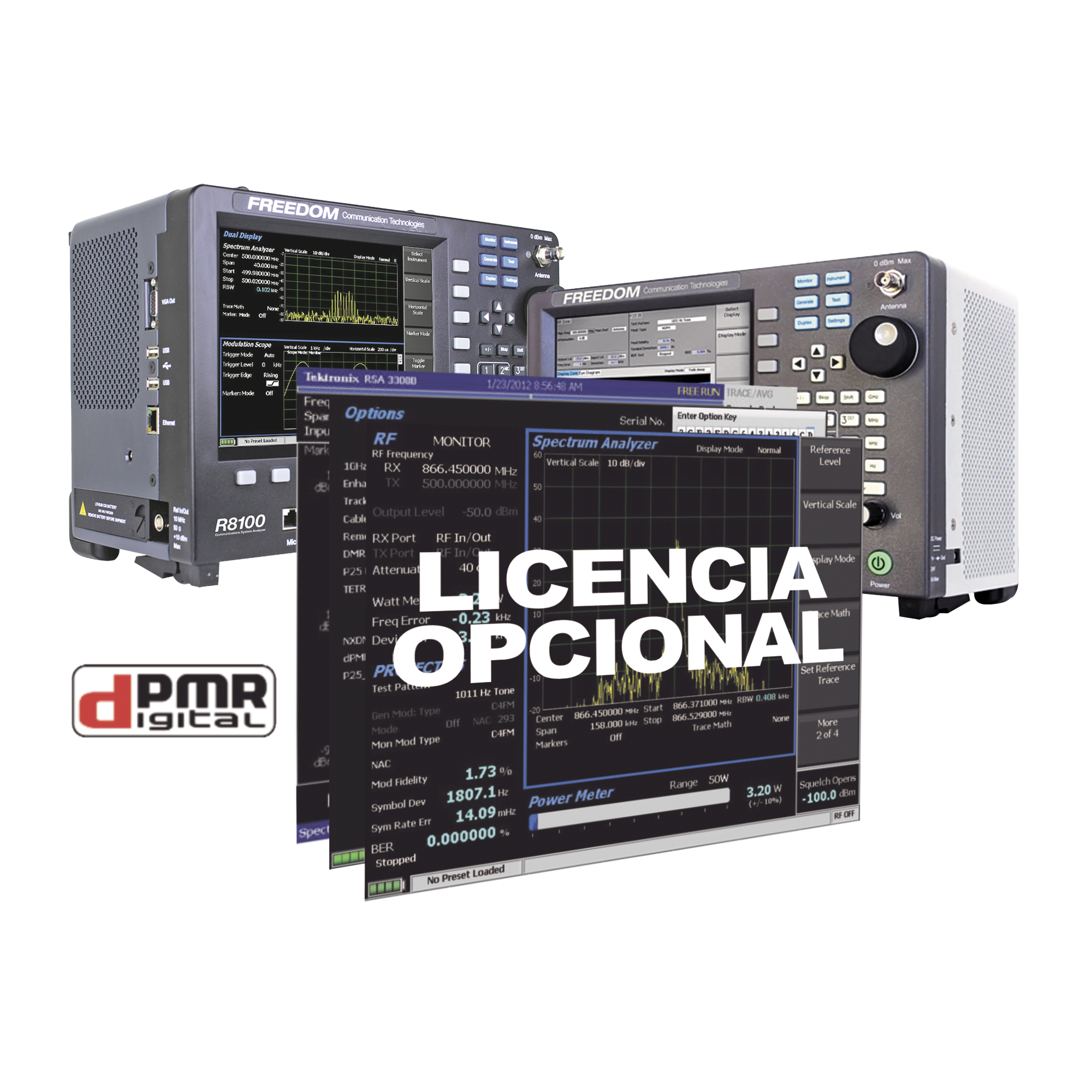 Opción de Software para prueba dPMR (Radio Móvil Privado Digital) en R8000 / R8100.