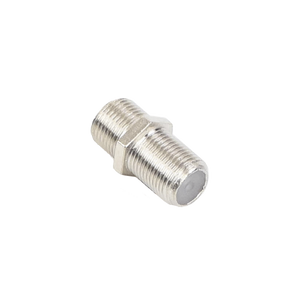 Adaptador Barril para 75 Ohm, de Conector F Hembra a F Hembra, Níquel/ Estaño/ Polietileno.