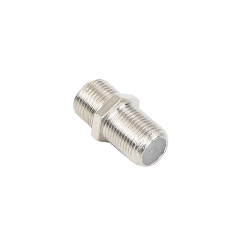 Adaptador Barril para 75 Ohm, de Conector F Hembra a F Hembra, Níquel/ Estaño/ Polietileno.