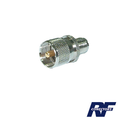 Adaptador en Línea de Conector TNC Hembra a UHF Macho (PL-259), Níquel/ Oro/ Teflón.