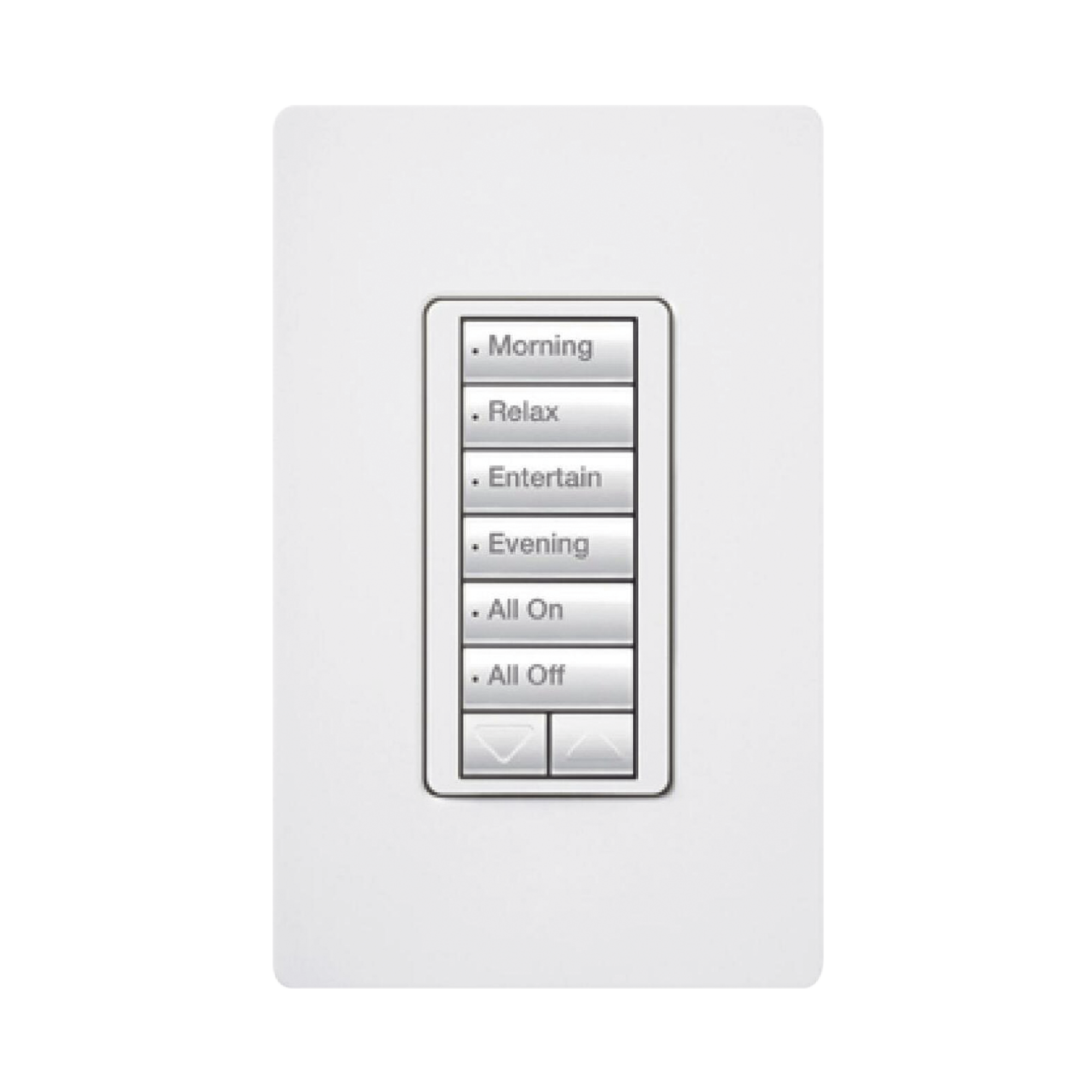 (RadioRA2) Teclado Seetouch Hibrido 6 botones, 2 botones subir/bajar, programe escenas diferentes en cada botón,puede instalarse en un interruptor de luz.