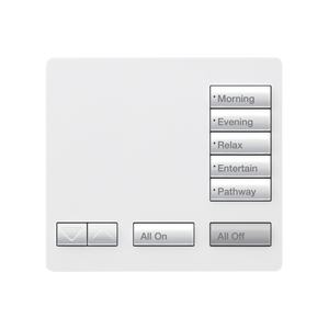 Teclado seetouch, sobre mesa 5 botones,  Botonera Retroiluminada / programe escenas diferentes en cada botón.