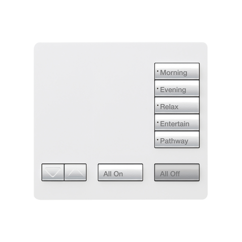 Teclado seetouch, sobre mesa 5 botones,  Botonera Retroiluminada / programe escenas diferentes en cada botón.