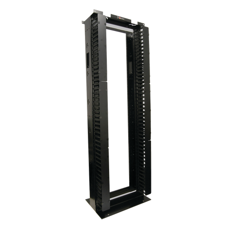 Rack de Aluminio System de 7ft x 19in, 45UR, Con organizadores verticales, conexión de tierra y accesorios de montaje