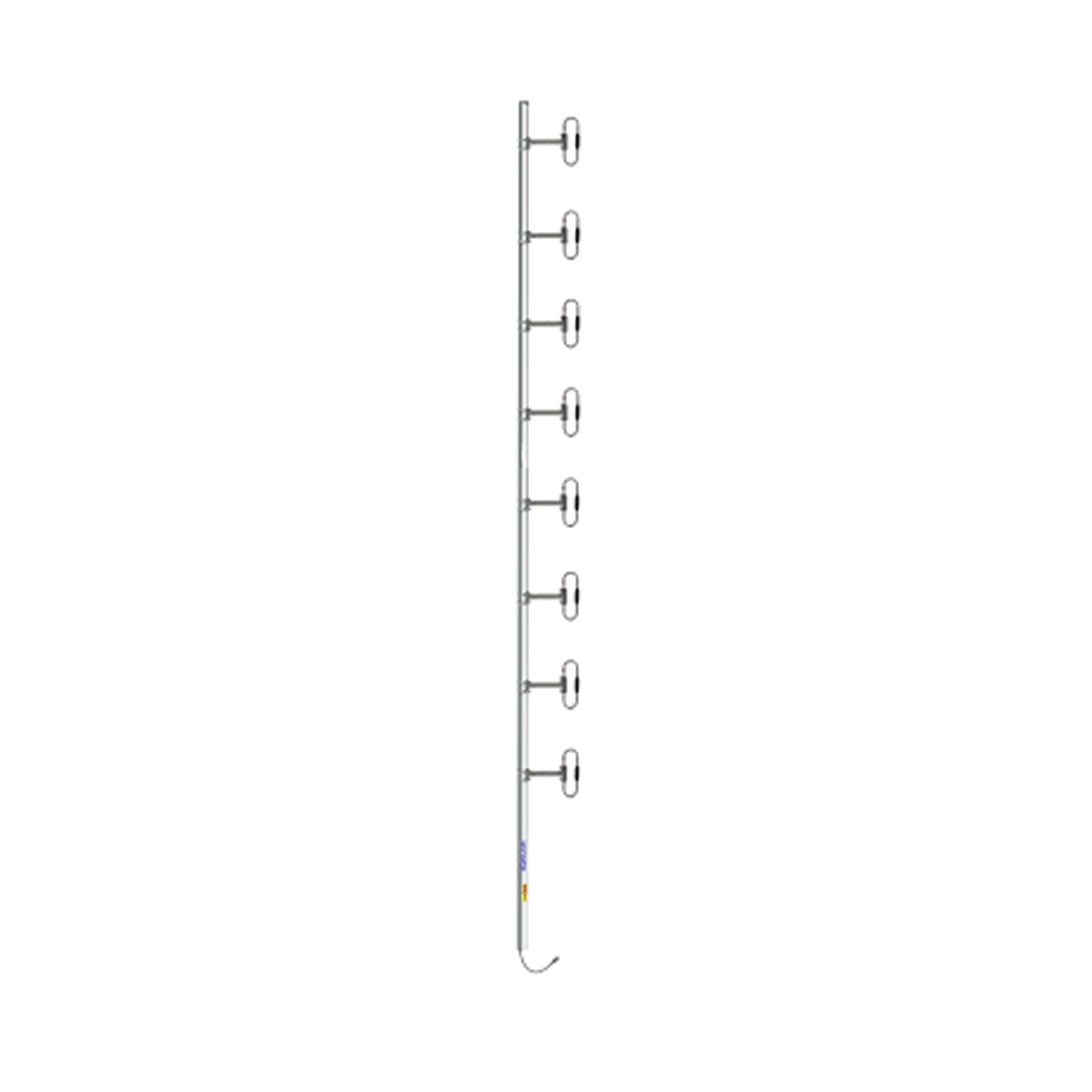 Antena Base 8 Dipolos, 370-430 MHz, 10.5 dBd, OFFSET, 300 W, DIN 7-16 Hembra, Inclinación Opcional "Tilt" de 0, 2, 4, 6, 8 o 10 Grados.