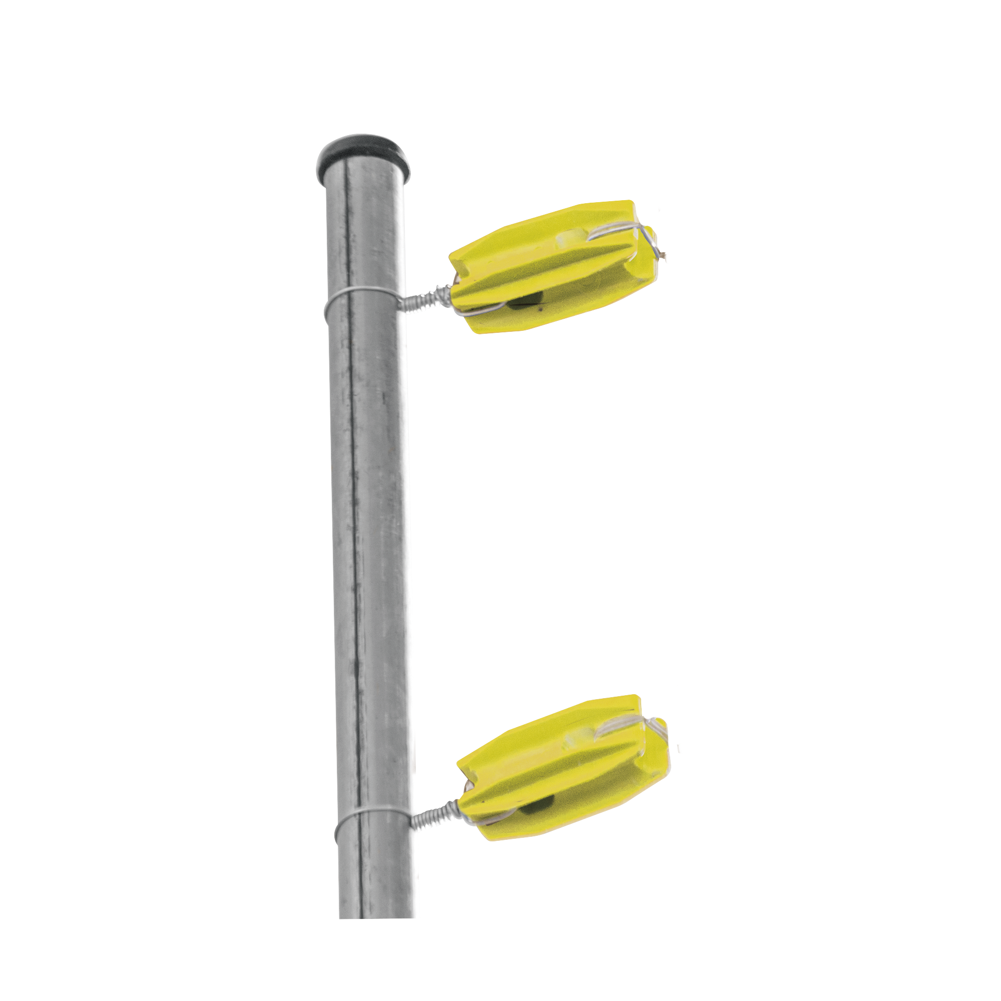 Aislador de color Amarillo  para postes de esquina de alta Resistencia con Anti UV de uso en cercos eléctricos