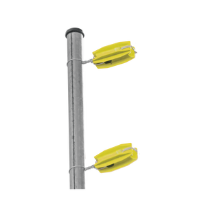 Aislador de color Amarillo  para postes de esquina de alta Resistencia con Anti UV de uso en cercos eléctricos