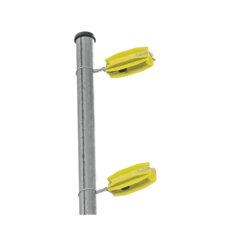 Aislador de color Amarillo  para postes de esquina de alta Resistencia con Anti UV de uso en cercos eléctricos