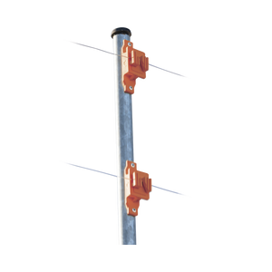 Aislador de Paso color Naranja reforzado para cercos eléctricos, resistente al clima extremoso