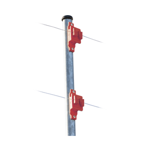 Aislador de Paso color Rojo reforzado para cercos eléctricos, resistente al clima extremoso