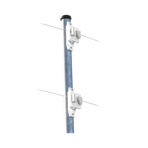 Aislador de Paso Blanco reforzado para cercos eléctricos, resistente al clima extremoso