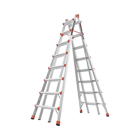 Escalera telescópica en "A" de 4.5 metros de aluminio.