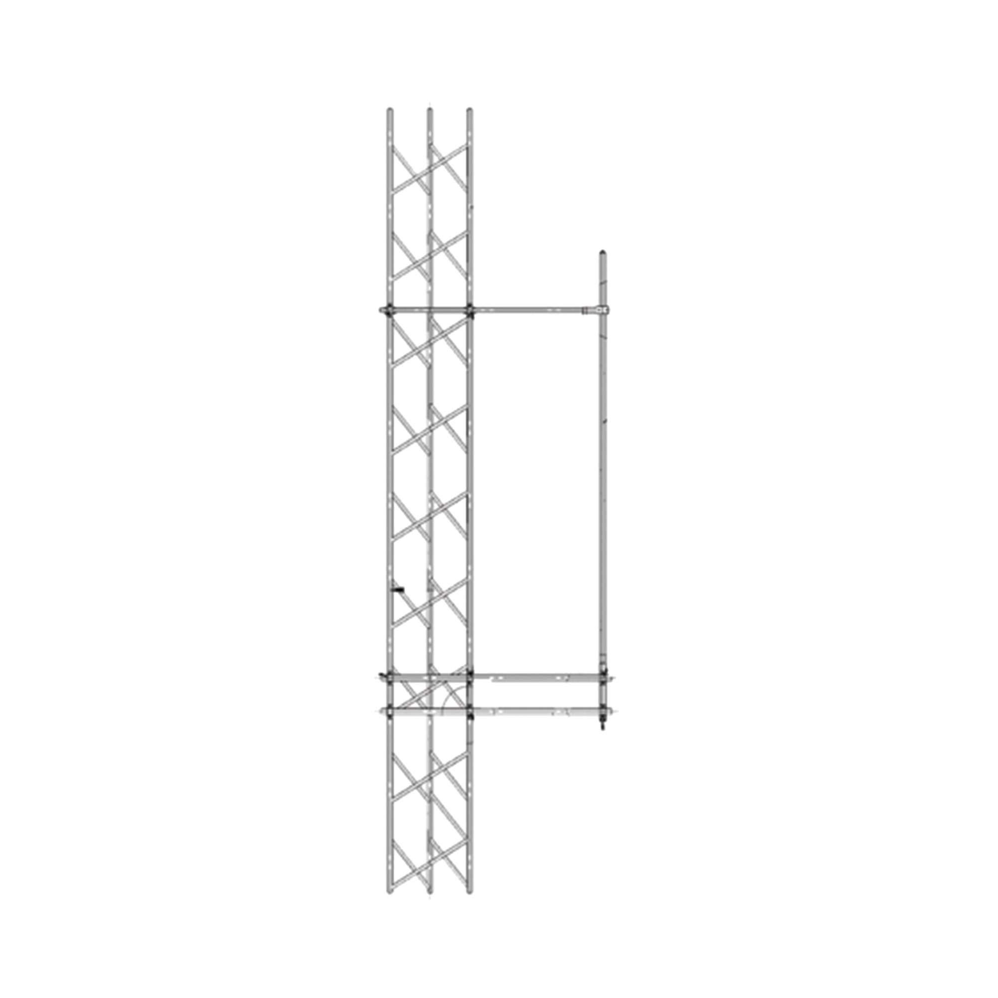 Montaje Lateral Ajustable en Kit para Antenas de 8.89 cm de Diámetro a 228 cm de Distancia-Torre.