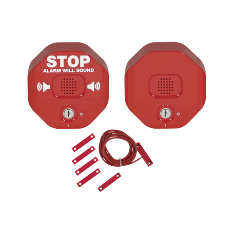 Alarma multifunción Exit Stopper® con bocina remota, para puertas dobles