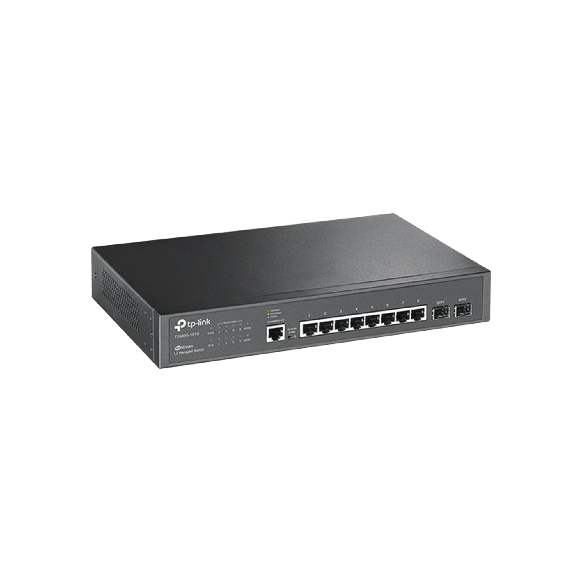 Switch JetStream Gigabit administrable Capa 2, 8 puertos 10/100/1000 Mbps + 2 puertos SFP