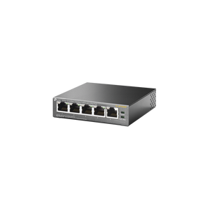 Switch PoE no Administrable de escritorio / 5 puertos 10/100 Mbps / 4 puertos PoE af/at / Presupuesto 67 W / Modo Extensor hasta 250 m / Calidad video prioritaria