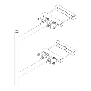 Montaje Lateral con 60 cm de Separación con Ángulo Ajustable. Mástil de 2-3/8" x 36".