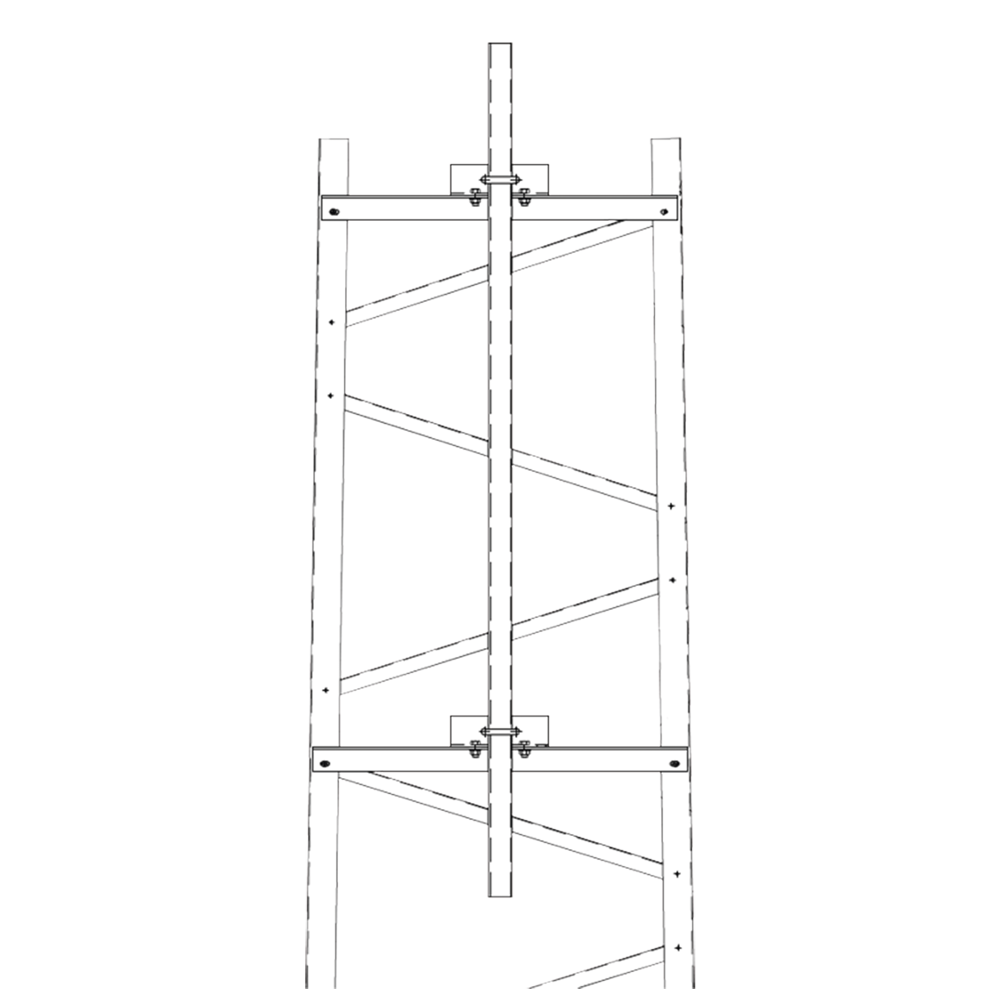 Brazo para Sección #8 Torre Titan con Herrajes y Mástil de 6' (1.8m).