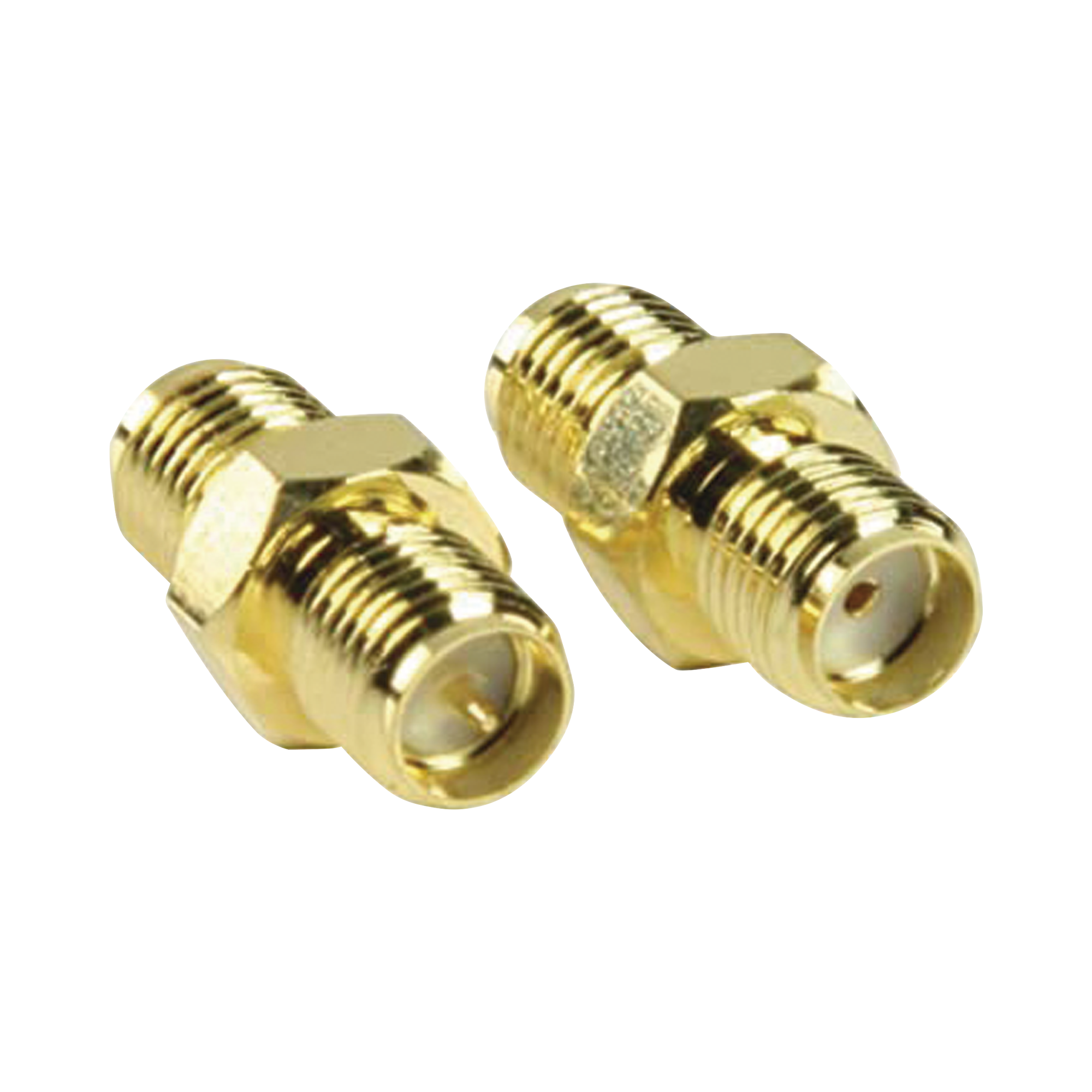 Adaptador en Línea de Conector SMA Hembra Inverso a SMA Hembra, Oro/ Oro/ Teflón,